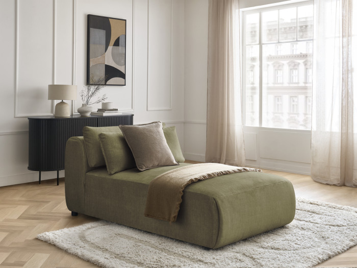 Méridienne avec têtière pour canapé modulable JANA tissu velours