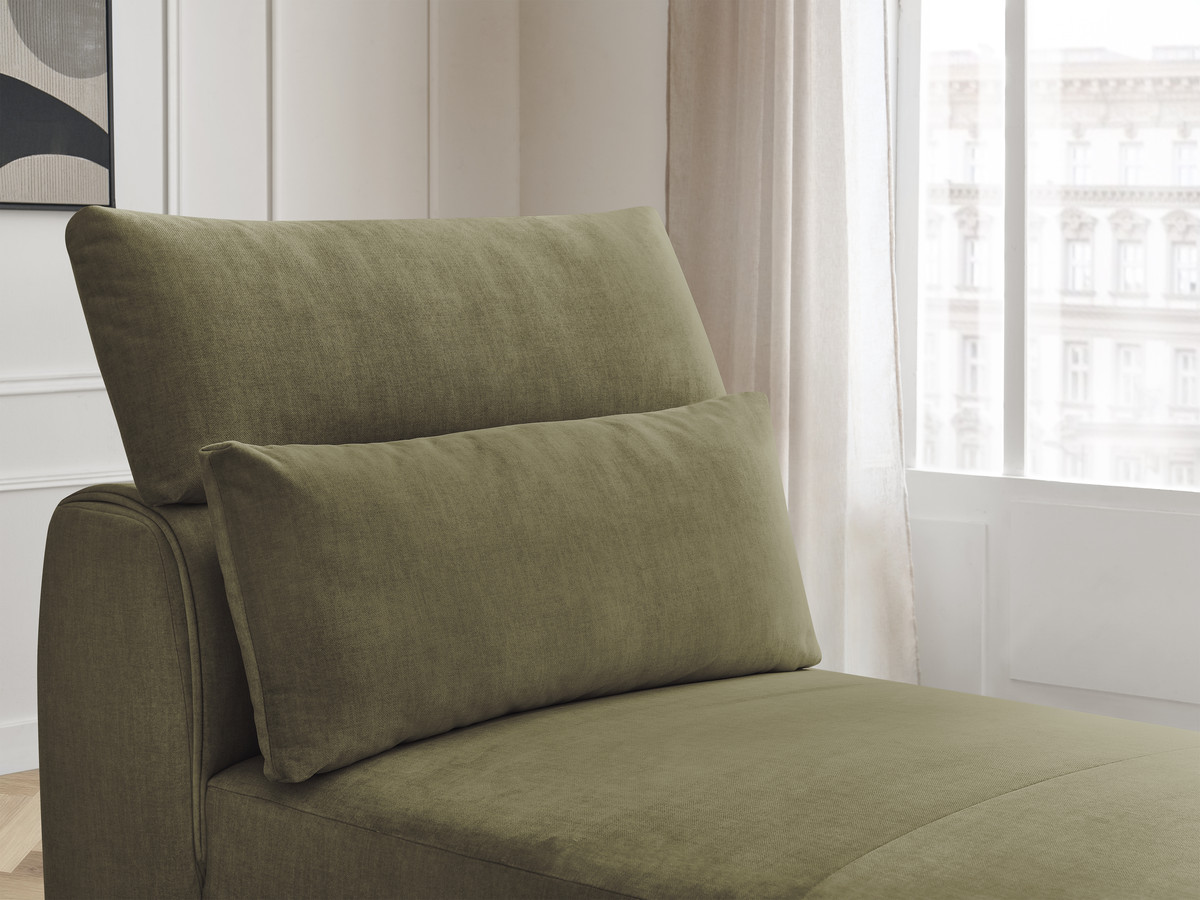 Chaise longue met hoofdsteun voor modulaire bank JANA, fluwelen stof