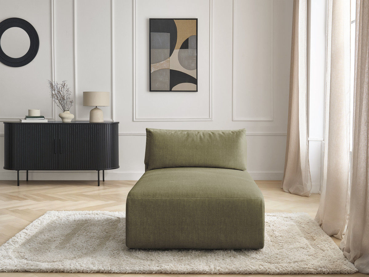 Chaise longue met hoofdsteun voor modulaire bank JANA, fluwelen stof