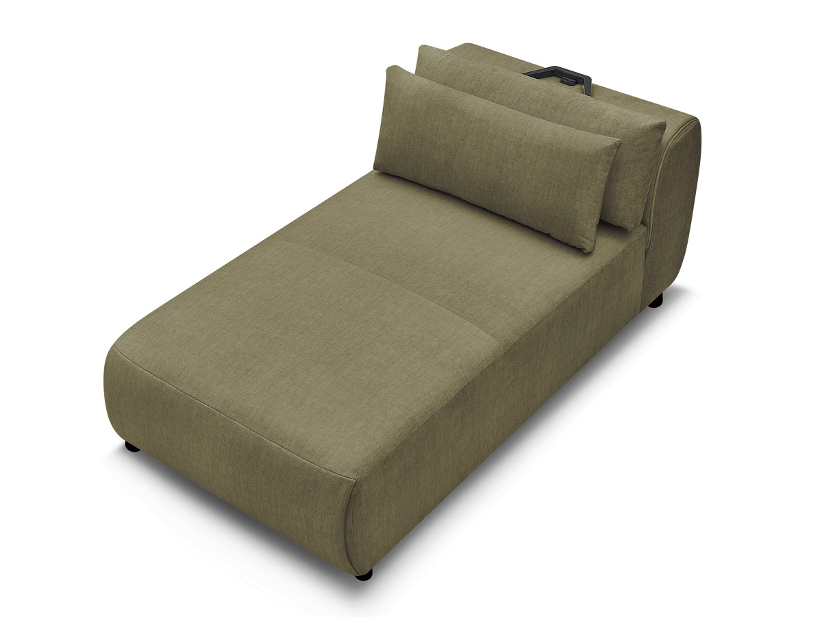 Chaise longue met hoofdsteun voor modulaire bank JANA, fluwelen stof