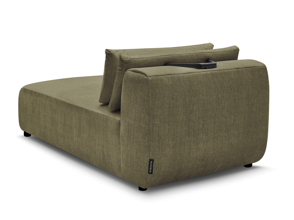Chaise longue met hoofdsteun voor modulaire bank JANA, fluwelen stof