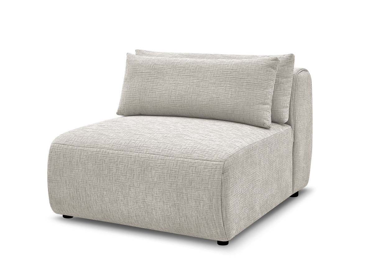 jana modulaire bank 1-zits chaise longue met hoofdsteun, structuurstof gekleurd beige