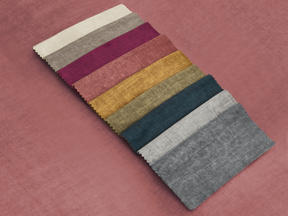 Canapé panoramique modulable avec têtières JANA velours orange — vue 4