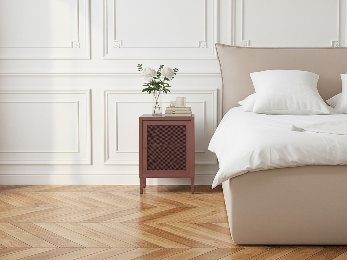 Table de chevet 1 porte CLARA métal édition limitée