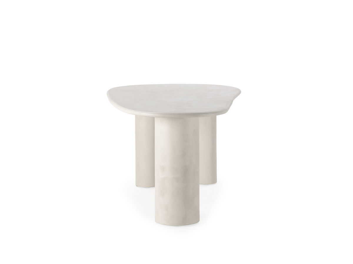 Table à manger ovale CONSTANCE 200 cm beige effet béton