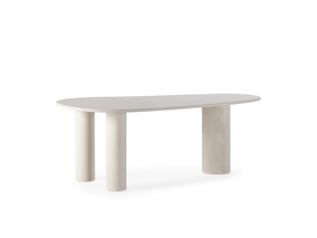 Ensemble CONSTANCE avec table à manger ovale 200 cm beige effet béton + 4 chaises PIA orange — vue 6
