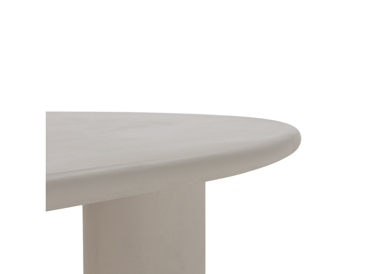 Ensemble CONSTANCE avec table à manger ovale 200 cm beige effet béton + 4 chaises PIA