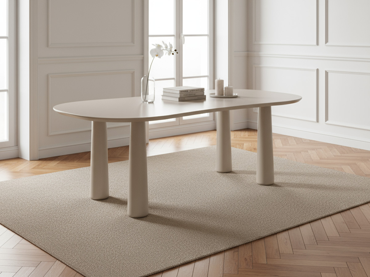 Table à manger ovale SASHA 220 cm beige