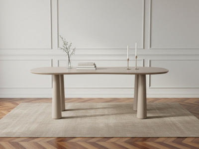 Table à manger ovale SASHA 220 cm beige