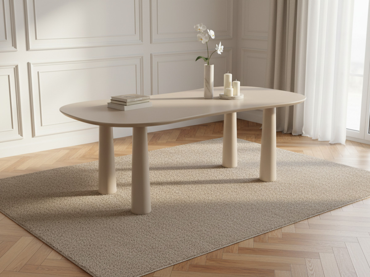 Table à manger ovale SASHA 220 cm beige — vue 4