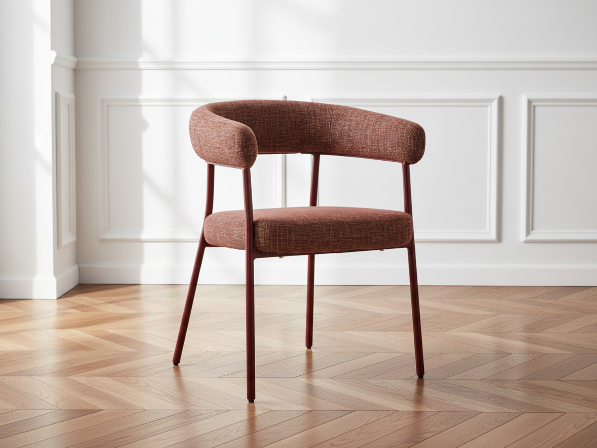 Eetkamerset SASHA met ovale tafel van 220 cm + stoelen ROSA in bruine structuurstof