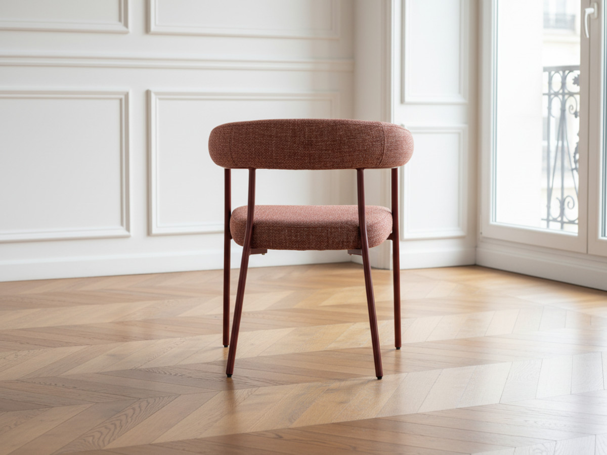 Eetkamerset SASHA met ovale tafel van 220 cm + stoelen ROSA in bruine structuurstof