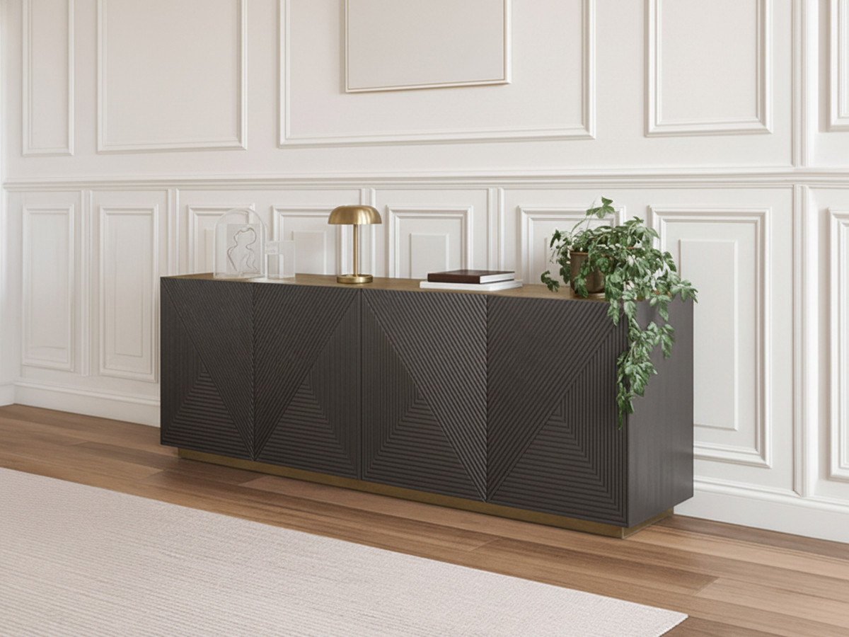 Buffet 4 portes 200 cm ALICE gris foncé — vue 5