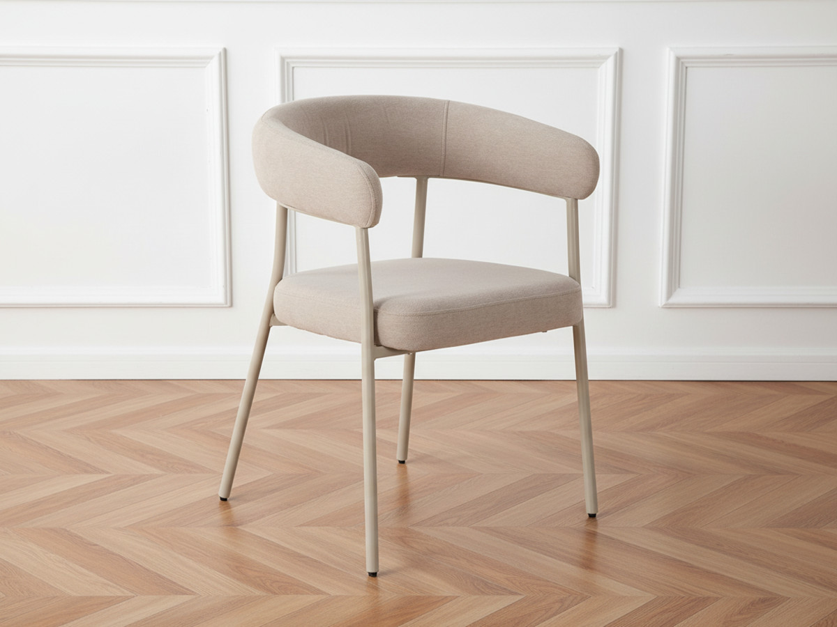 Eetkamerset SASHA met ovale tafel van 220 cm + stoelen ROSA in beige fluwelen stof