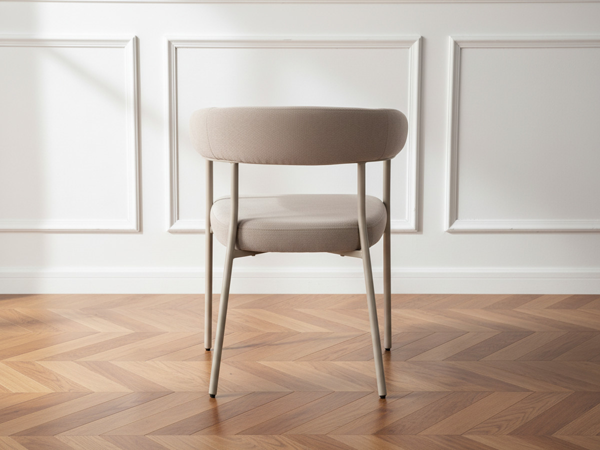 Eetkamerset SASHA met ovale tafel van 220 cm + stoelen ROSA in beige fluwelen stof