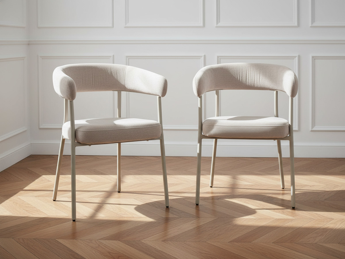 Lot de 2 chaises ROSA tissu texturé Lot de 2 chaises ROSA tissu texturé