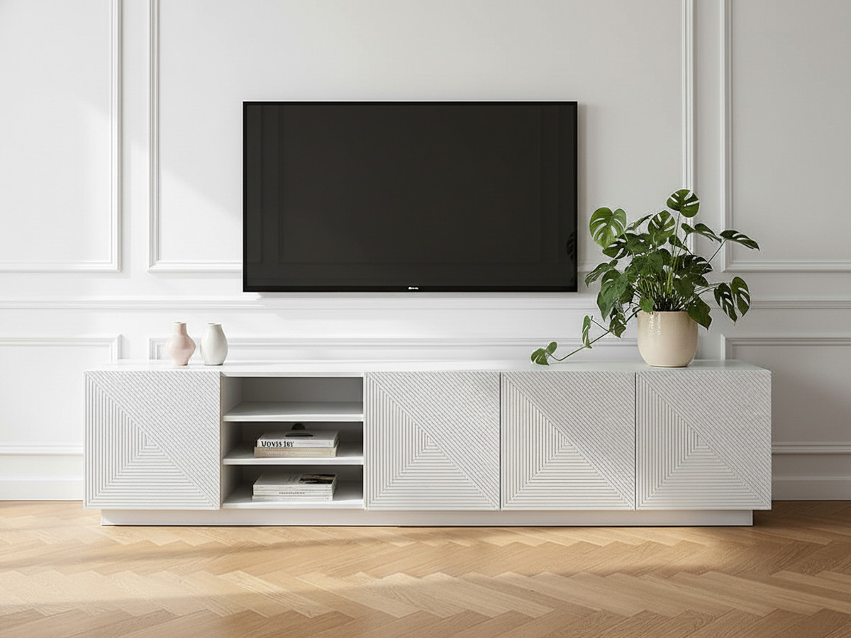Meuble TV 200 cm ALICE avec niches