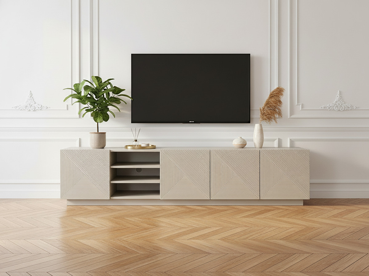 Meuble TV 200 cm ALICE avec niches