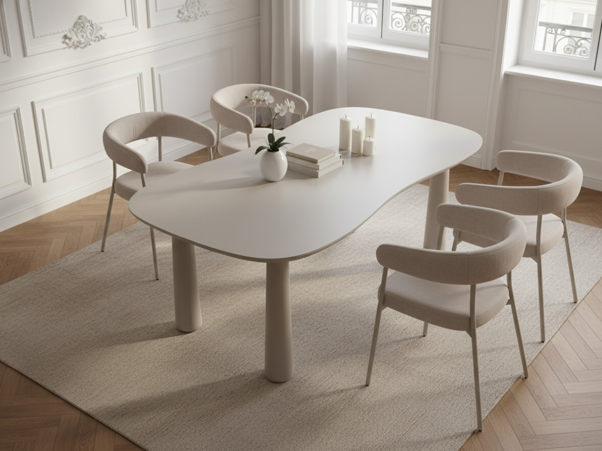 Lot de 2 chaises ROSA tissu texturé Lot de 2 chaises ROSA tissu texturé