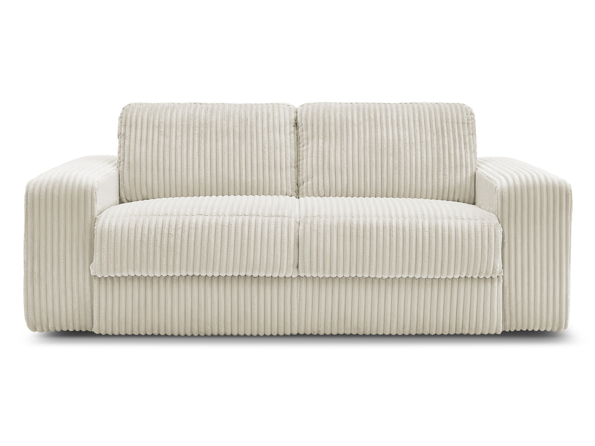 canapé droit convertible ibiza ouverture express velours côtelé de couleur beige