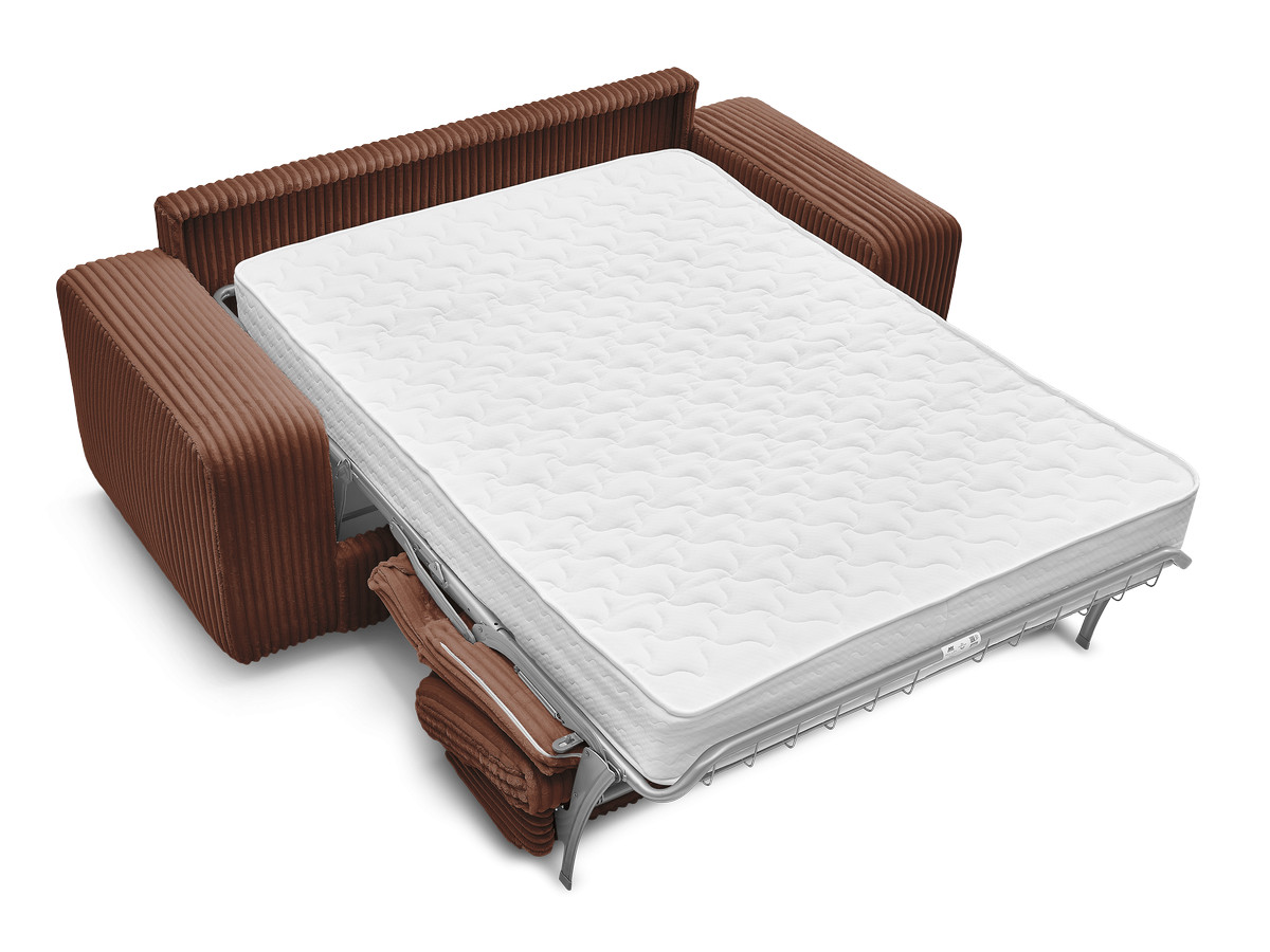 Canapé droit convertible IBIZA ouverture express velours côtelé