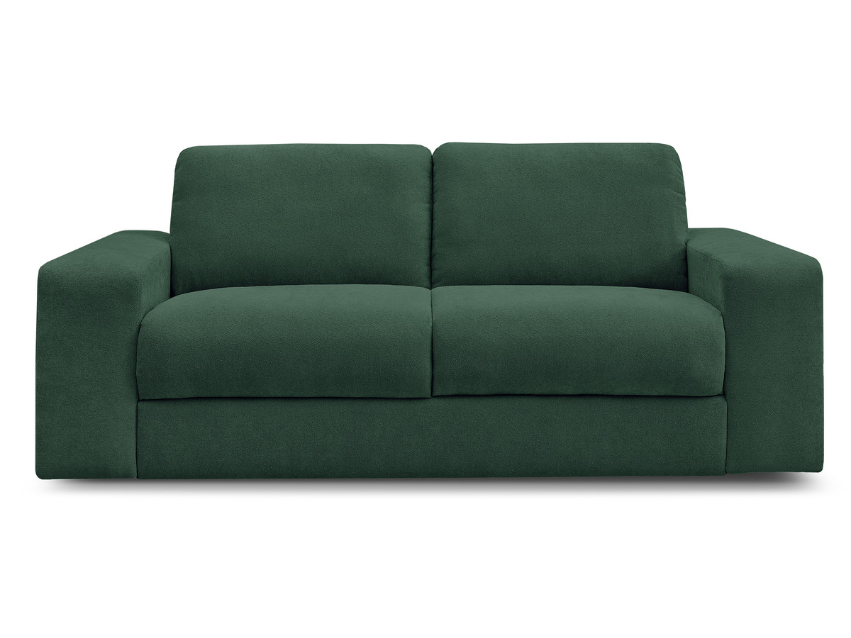 canapé droit convertible ibiza ouverture express tissu texturé de couleur vert