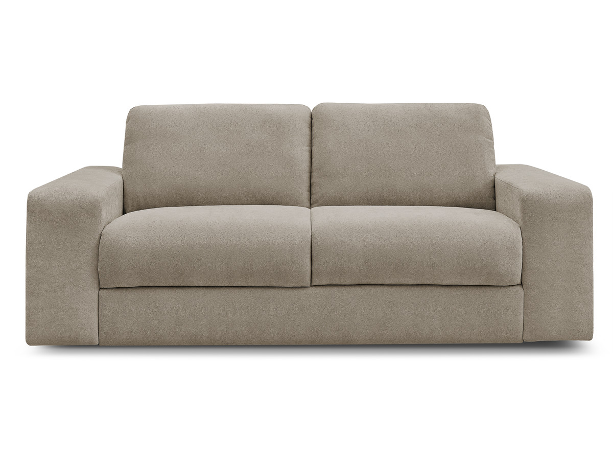 canapé droit convertible ibiza ouverture express tissu texturé de couleur taupe