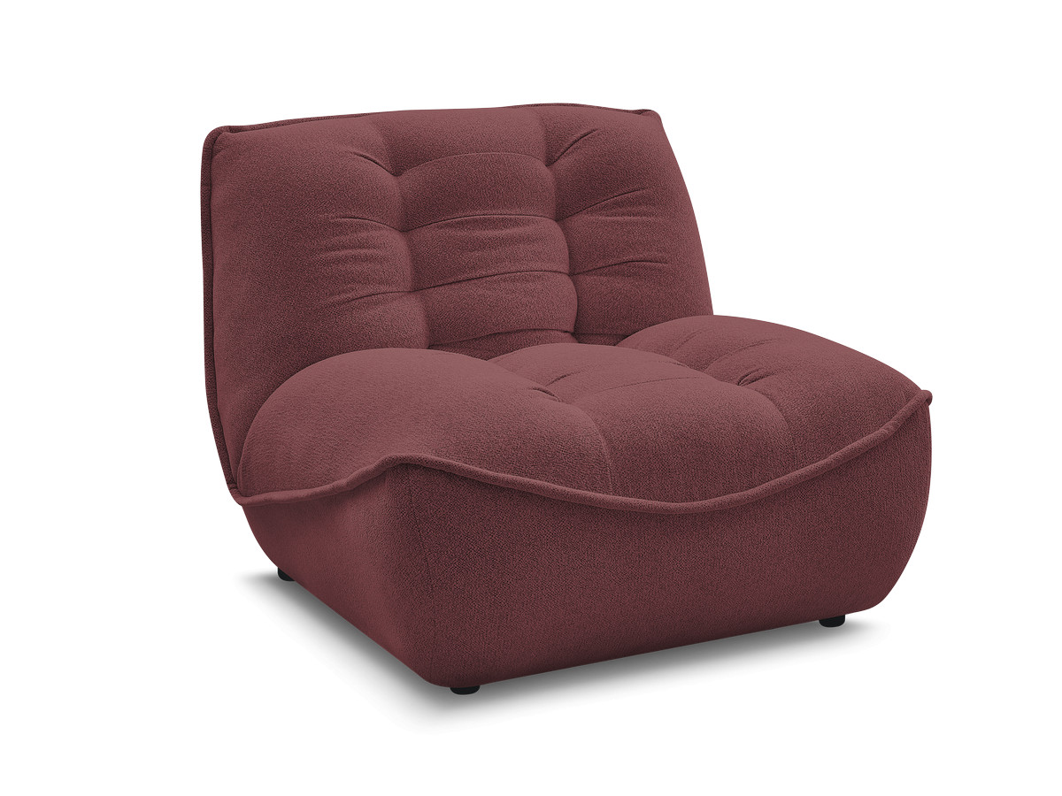 1-zits chaise longue voor modulaire bank serena, gemêleerde stof gekleurd rood