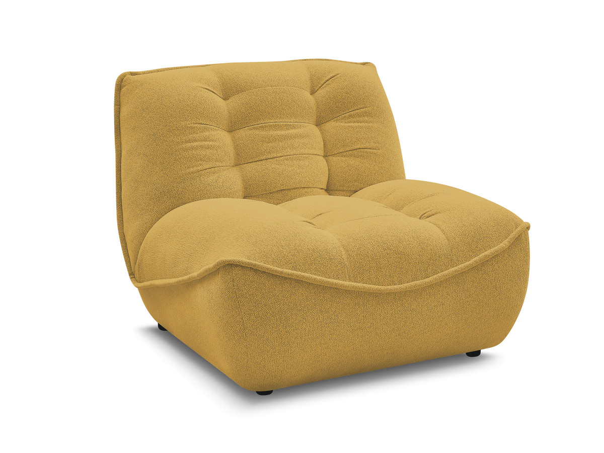 1-zits chaise longue voor modulaire bank serena, gemêleerde stof gekleurd geel