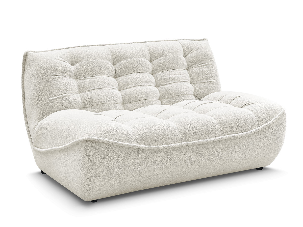 chauffeuse 2 places pour canapé modulable serena tissu chiné de couleur blanc