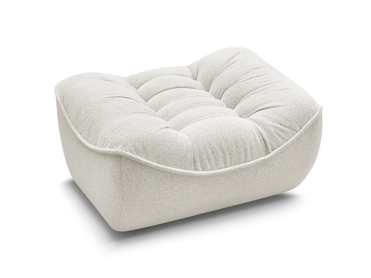pouf serena tissu chiné gekleurd blanc