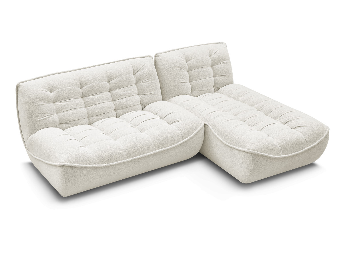 Canapé d'angle fixe modulable SERENA tissu chiné