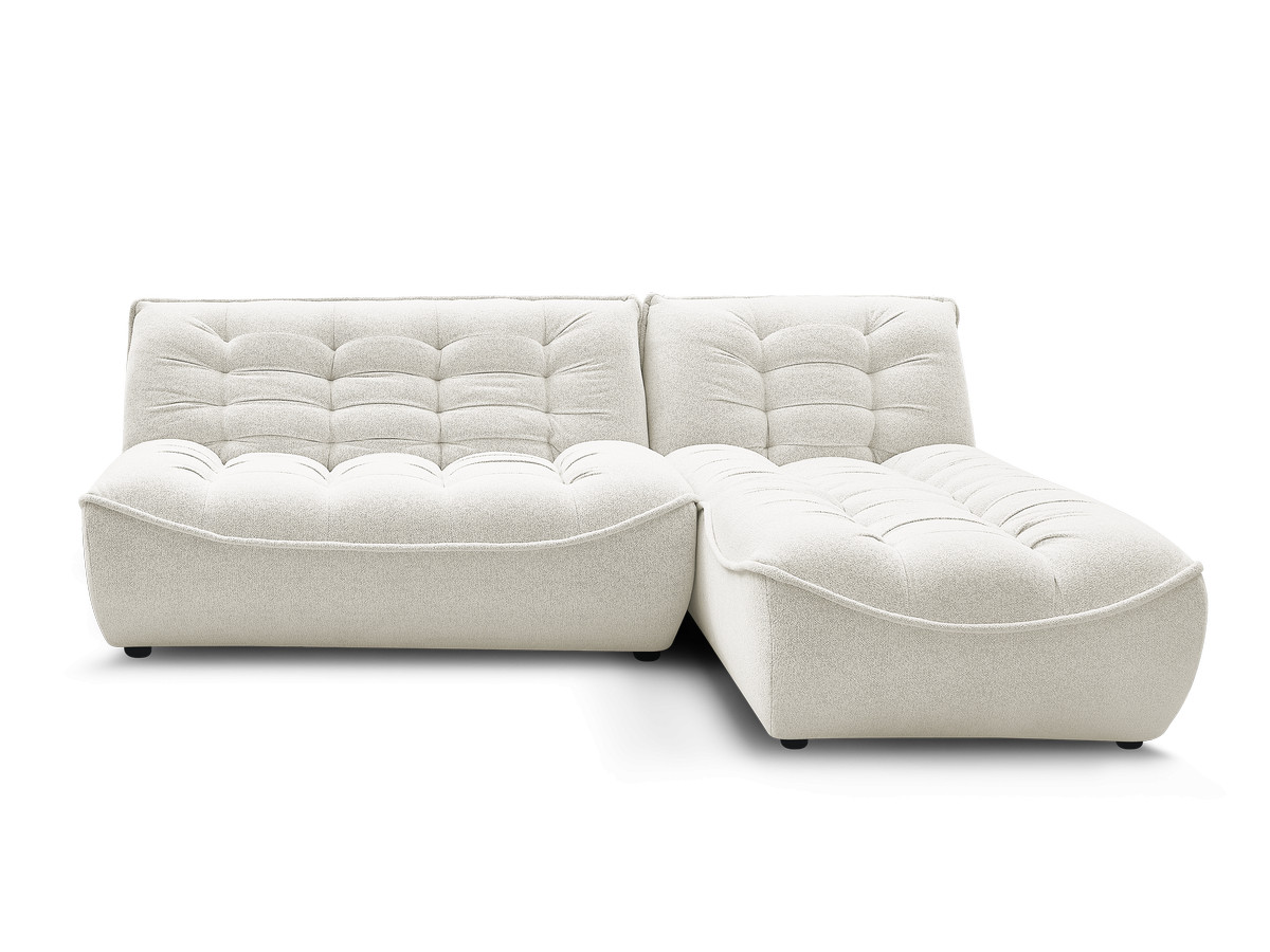 Canapé d'angle fixe modulable SERENA tissu chiné