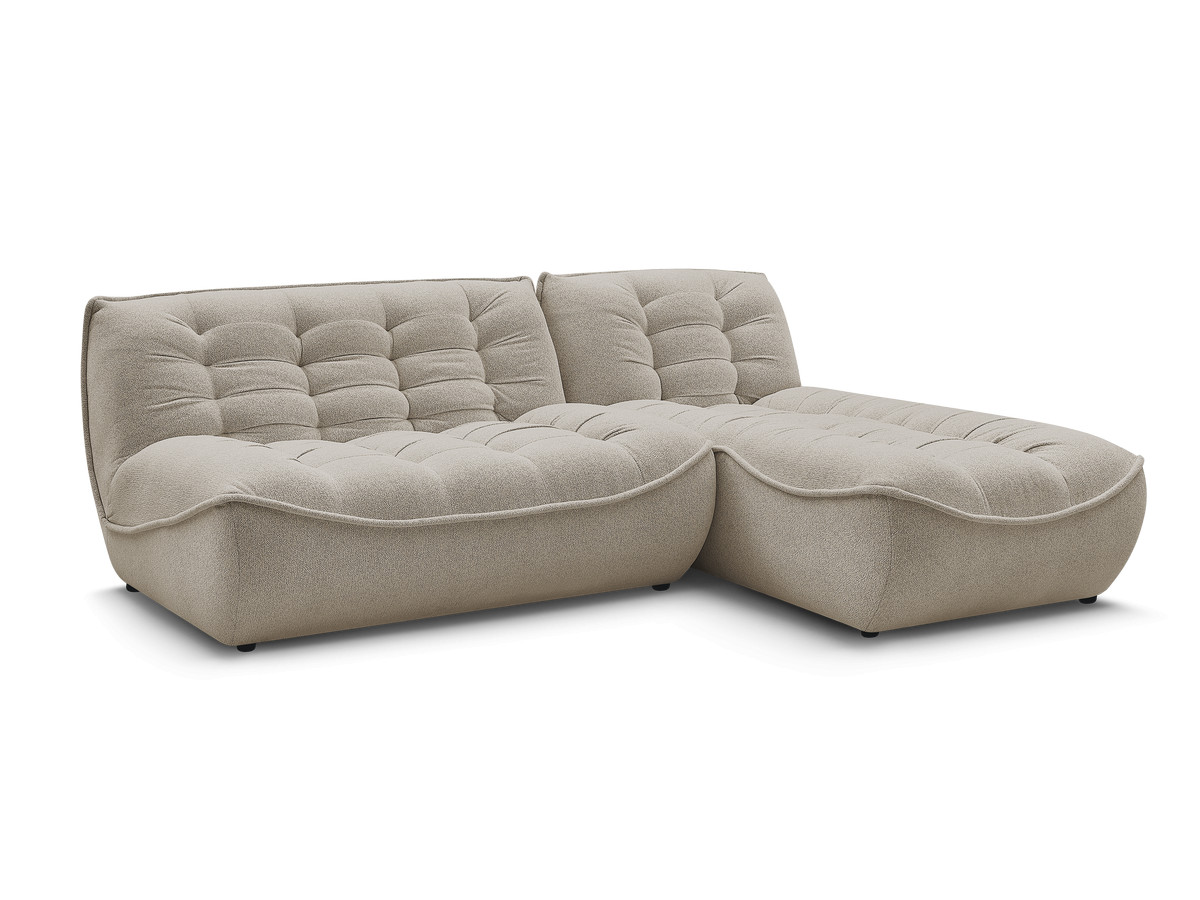 Canapé d'angle fixe modulable SERENA tissu chiné
