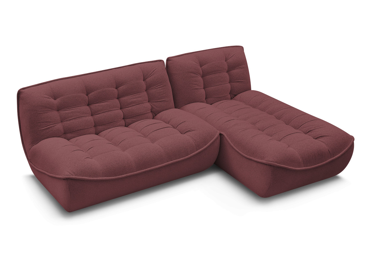 Canapé d'angle fixe modulable SERENA tissu chiné