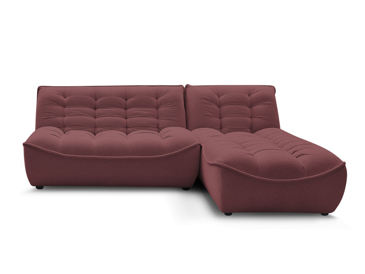 Canapé d'angle fixe modulable SERENA tissu chiné