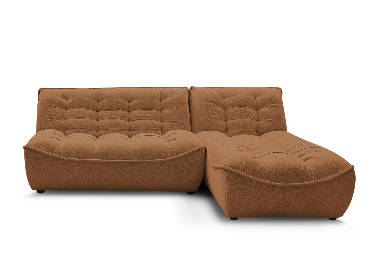 Canapé d'angle fixe modulable SERENA tissu chiné