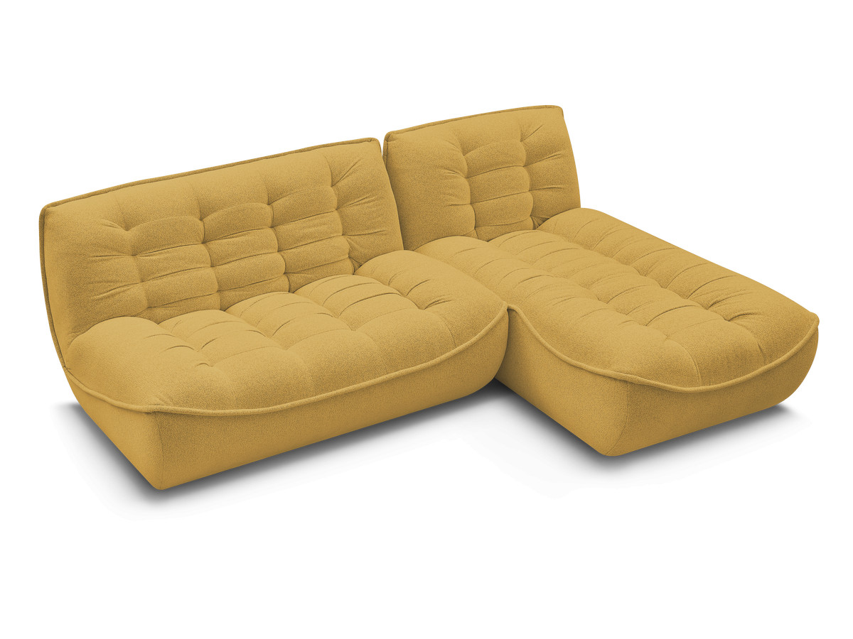 Canapé d'angle fixe modulable SERENA tissu chiné