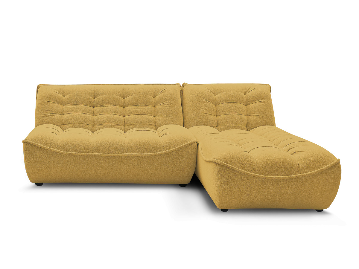 Canapé d'angle fixe modulable SERENA tissu chiné