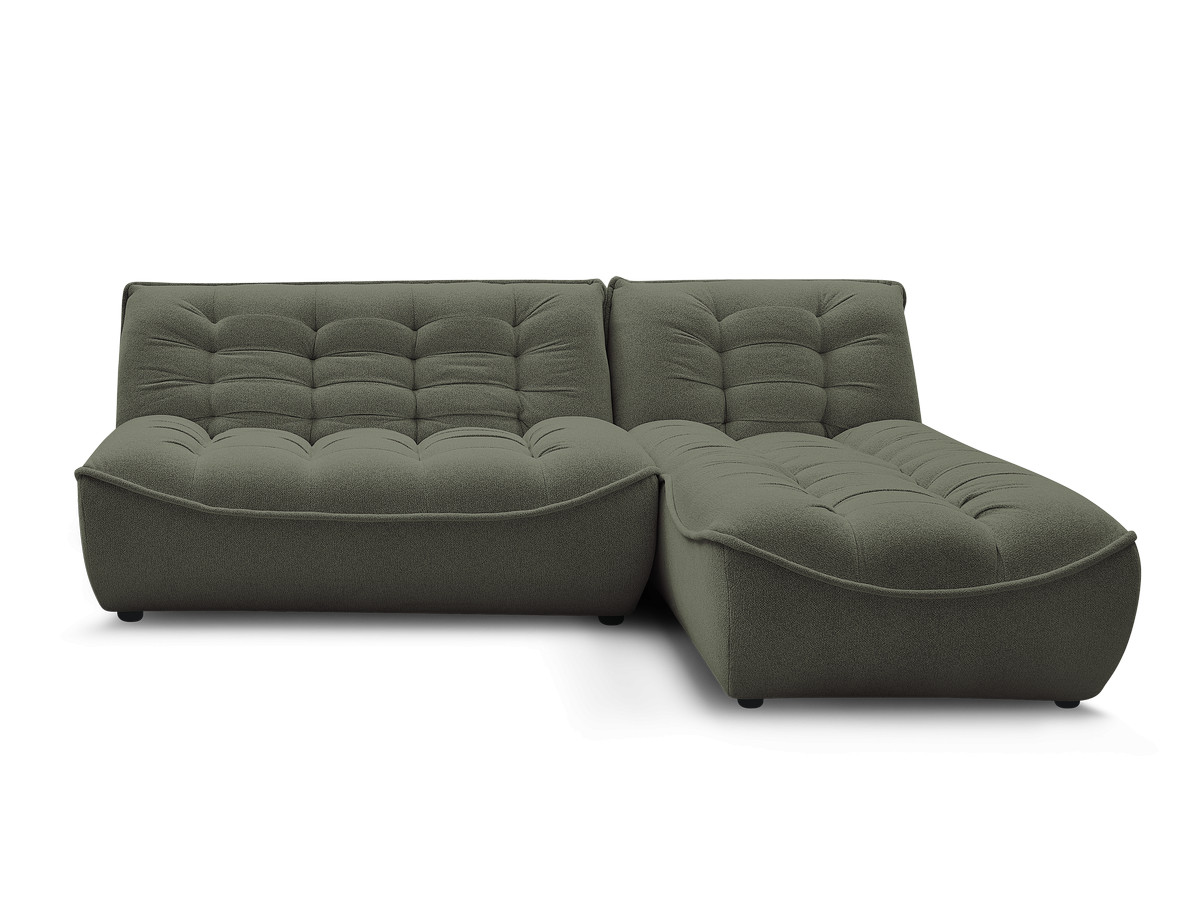 Canapé d'angle fixe modulable SERENA tissu chiné