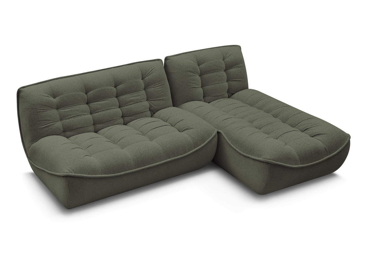 Canapé d'angle fixe modulable SERENA tissu chiné