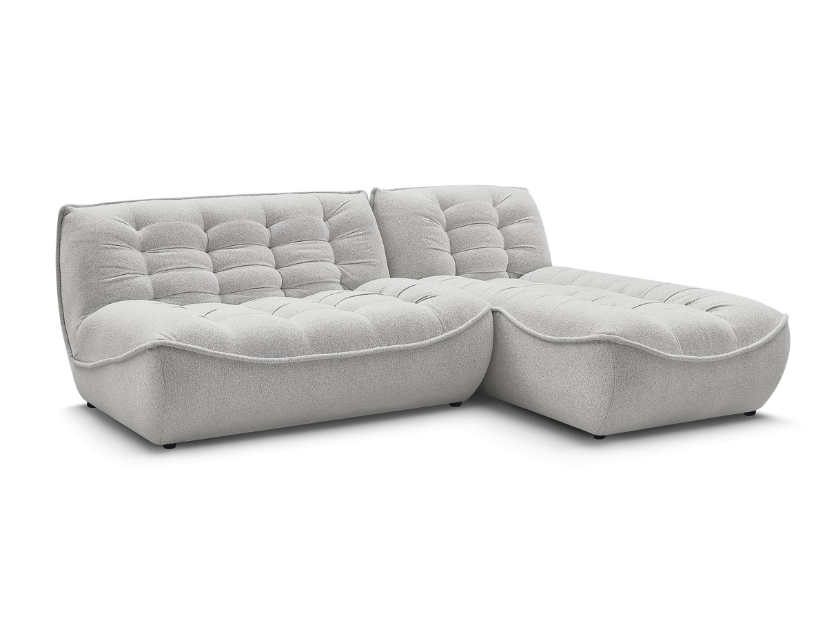 Canapé d'angle fixe modulable SERENA tissu chiné