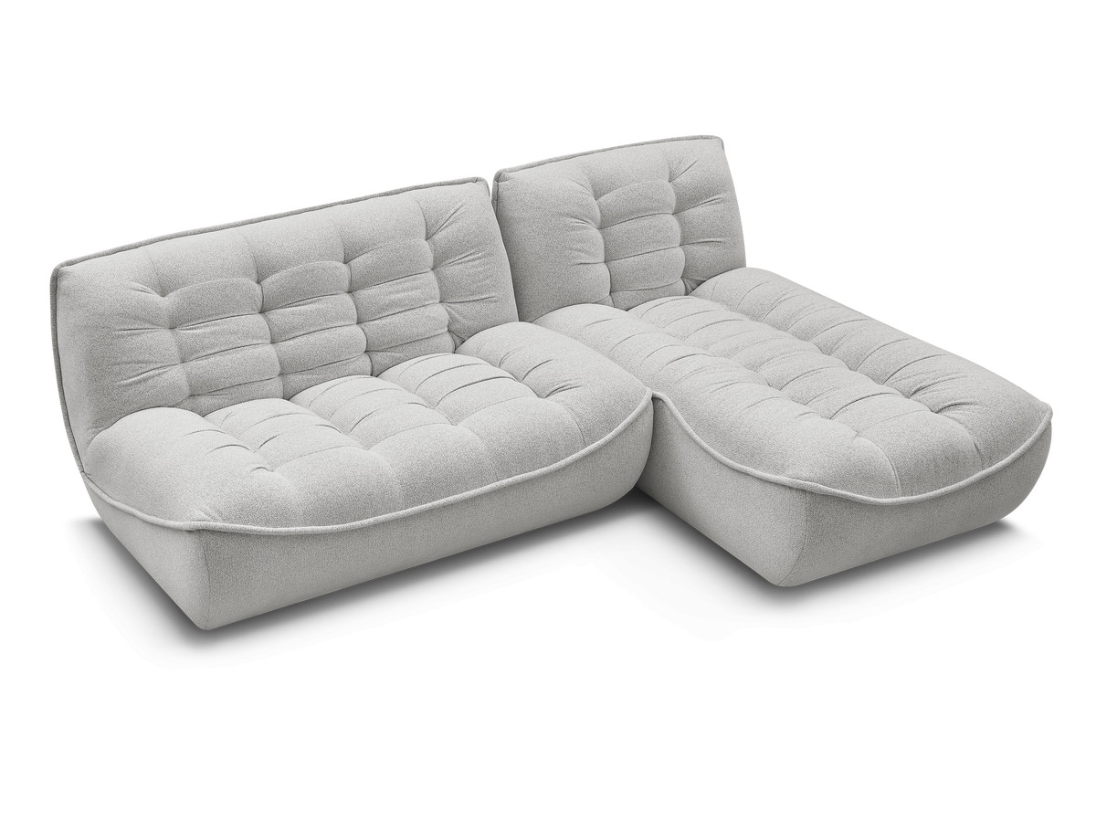 Canapé d'angle fixe modulable SERENA tissu chiné