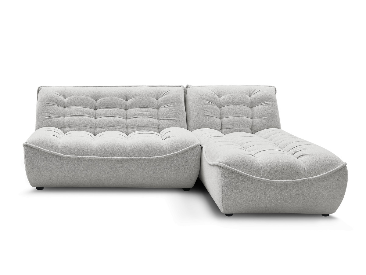 Canapé d'angle fixe modulable SERENA tissu chiné