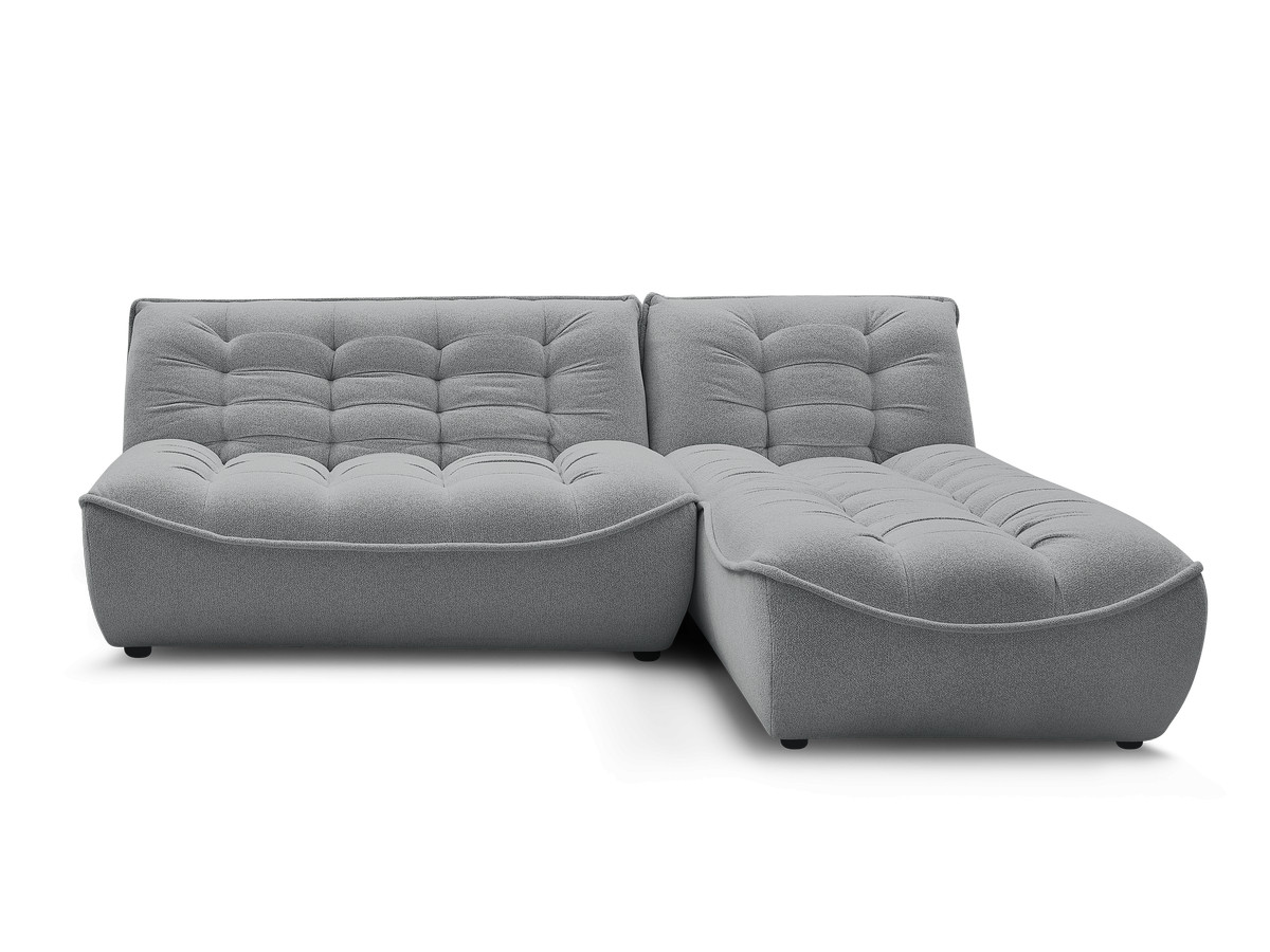 Canapé d'angle fixe modulable SERENA tissu chiné