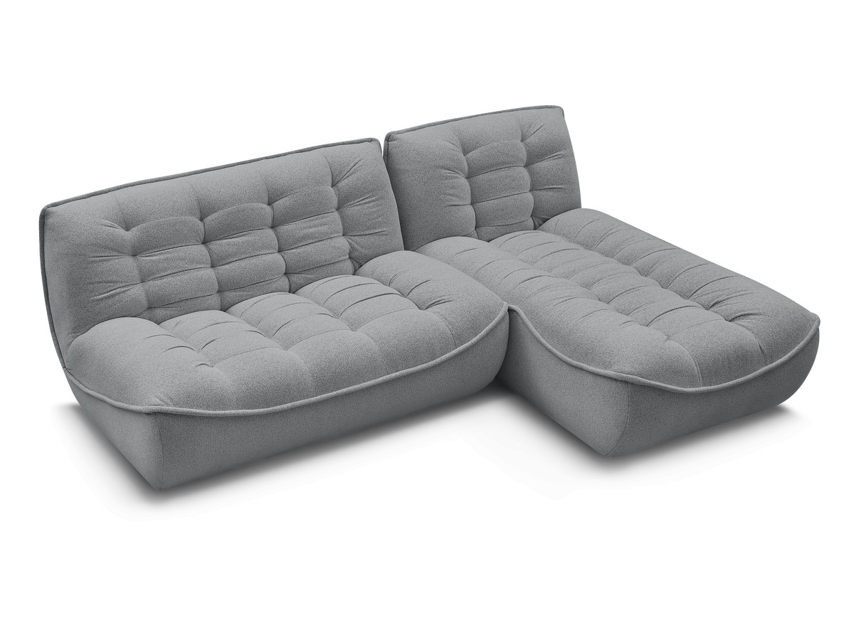 Canapé d'angle fixe modulable SERENA tissu chiné