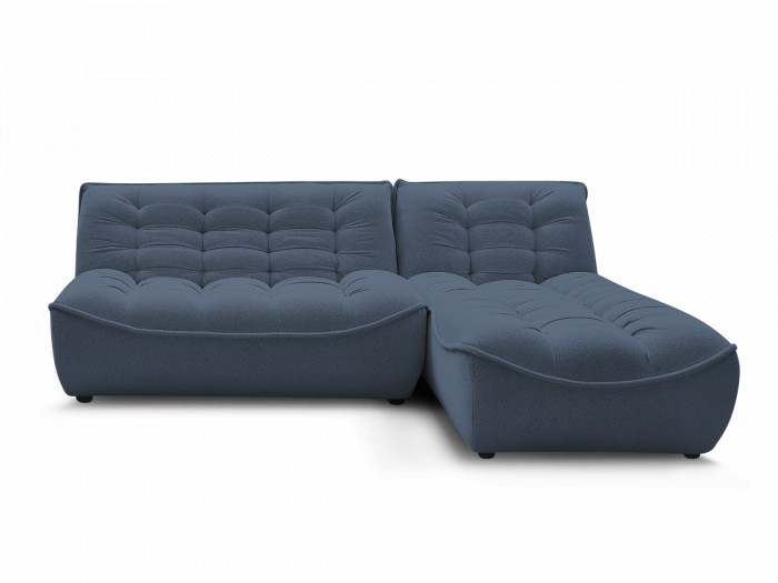 Canapé d'angle fixe modulable SERENA tissu chiné