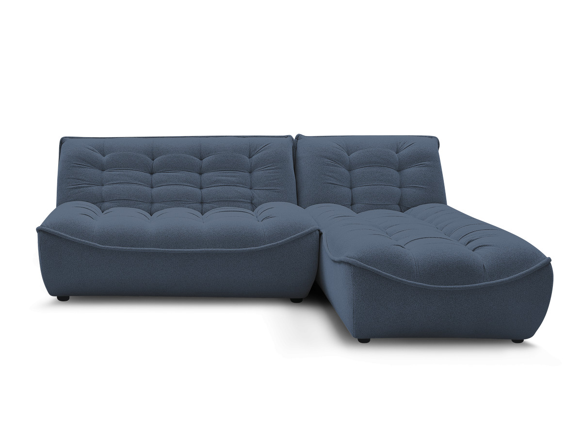 Canapé d'angle fixe modulable SERENA tissu chiné