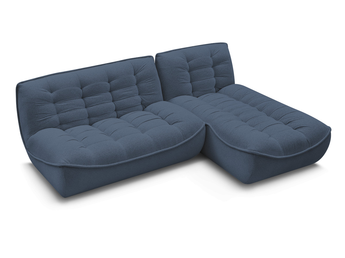 Canapé d'angle fixe modulable SERENA tissu chiné