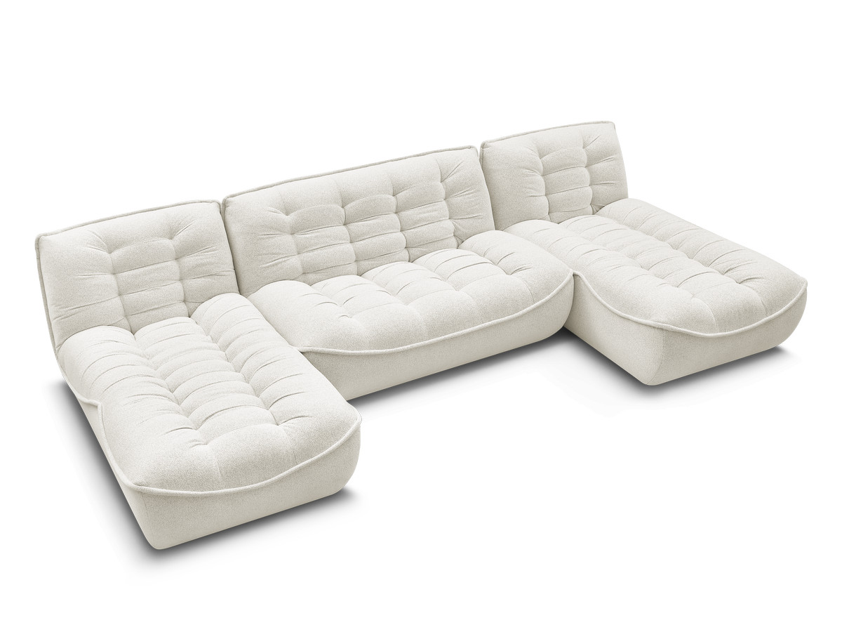 Canapé panoramique fixe modulable SERENA tissu chiné